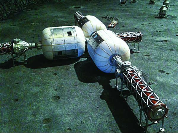 Once expandables like Olympus can regularly reach the moon's orbit, the problems remaining have largely been solved. In renderings for a moon base, the structure looks like several B330s joined together. NASA had envisioned its own space habitat in the 1990s and early 2000s. Bigelow bought the rights and developed the technology.