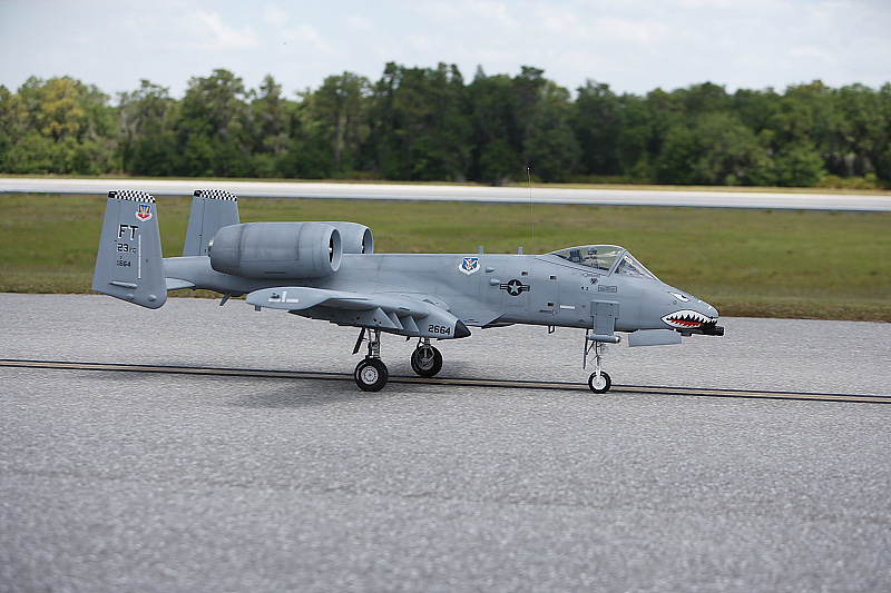 The model A-10 prepares to take off.