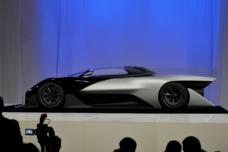 Faraday Future FFZERO1 electric car concept on stage