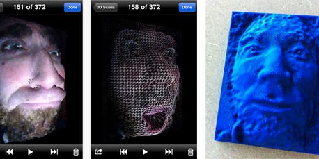 Trimensional iPhone App Takes 3-D Scan of Your Face, Sends to 3-D Printer to Produce Face Tchotchkes