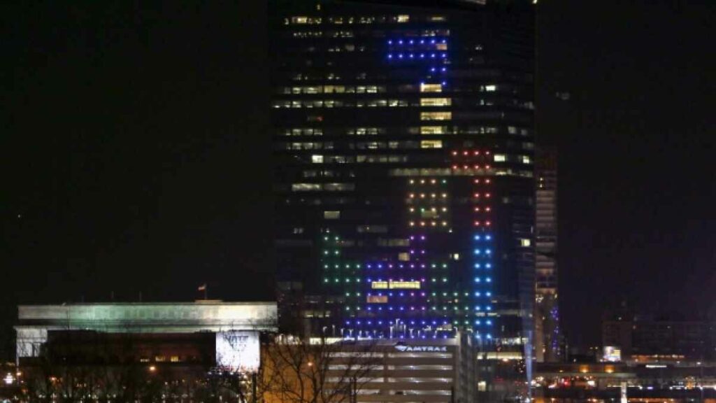 In April, Drexel University professor <a href="http://www.pages.drexel.edu/~fjl24/">Frank Lee</a> played a huge version of the game Tetris on the side of Philadelphia's Cira Centre skyscraper. This week Guinness World Records confirmed that Lee's game set the record for the largest architectural video game display. The record Lee beat was, in fact, his own, set in 2013 on the same Philadelphia skyscraper--but then he was playing Pong. <em>From June 27, 2014</em>