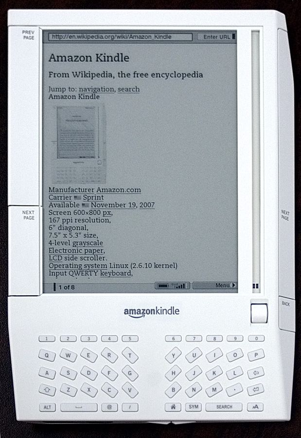The original Amazon Kindle interface & device