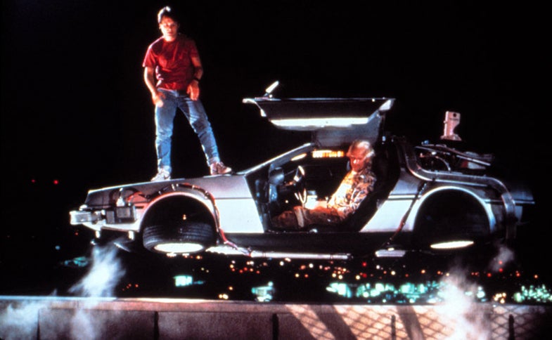 Marty's DeLorean, doors open