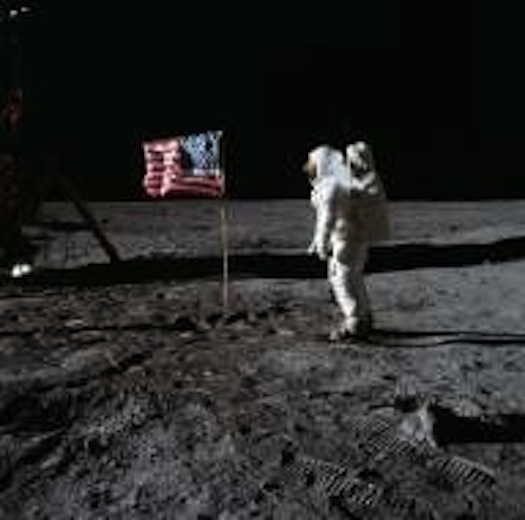 And a giant leap for space photography! Here's Buzz Aldrin setting foot on the moon on July 20, 1969.