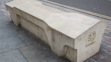 A concrete camden bench