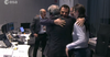 Rosetta mission scientists hug in celebration of Philae's successful landing.