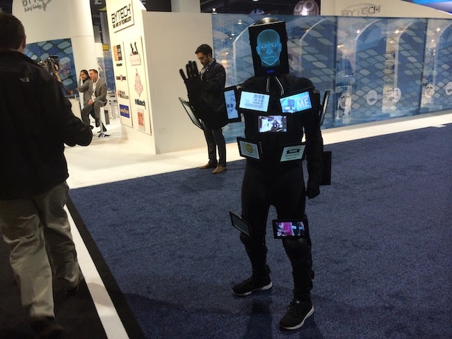 We saw many weird things at this year's Consumer Electronics Show. But we did not see <a href="http://www.theatlantic.com/technology/archive/2014/01/what-the-150-000-attendees-of-ces-are-doing-right-now/282940/">Tablet Man</a>.