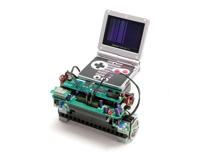 Game Boy plus Lego plus robot equals tech bliss. Charmed Labs's Xport Robot Controller ($269) turns your GBA into the brain of a C or C++ programmable robot. Add a Lego Mindstorm kit ($200) to get motors, wheels and sensors. See <a href="http://charmedlabs.com"><em>charmedlabs.com</em></a> for videos of the beast in action.