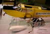 A yellow Lego plane that's also a working homemade airborne drone, at Maker Faire 2008 in San Francisco.