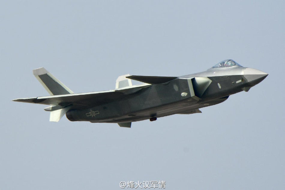 China J-20 stealth fighter Zhuhai 2016 aircraft in flight