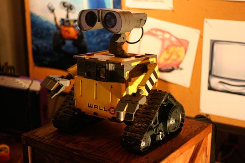 A radio-controlled Disney Wall-E toy at Maker Faire 2008 in San Francisco.