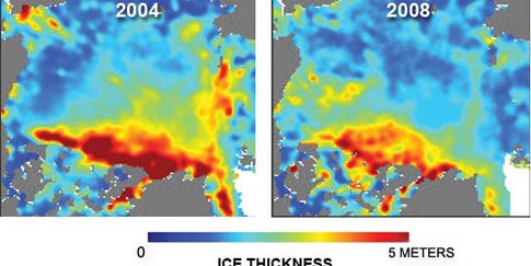 Arctic Ice Cap Coverage Isn’t Only Shrinking, It’s Getting Thinner, Too