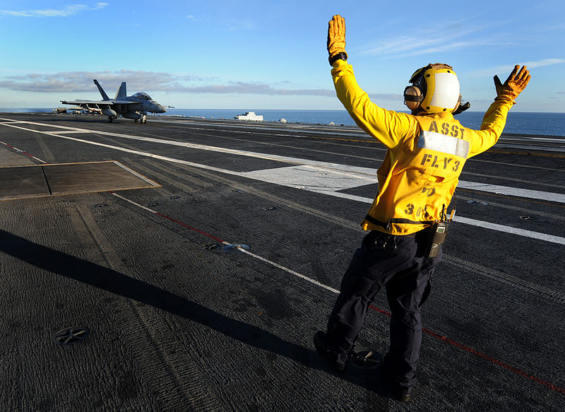 Video: Aircraft Carrier Crews Guide In Robot Planes With Visible Hand Gestures