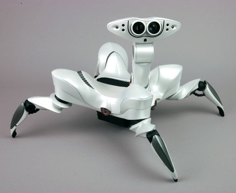 This programmable toy critter shoots infrared beams from its eyes, so it can detect objects up to 13 feet away and navigate through doorways, even in the dark. <strong>WowWee Roboquad $120; <a href="http://wowwee.com">wowwee.com</a></strong>