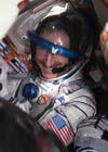 Astronaut Dan Burbank smiles shortly after landing in his Soyuz rocket in Kazakhstan. He had been aboard the International Space Station for over five months.