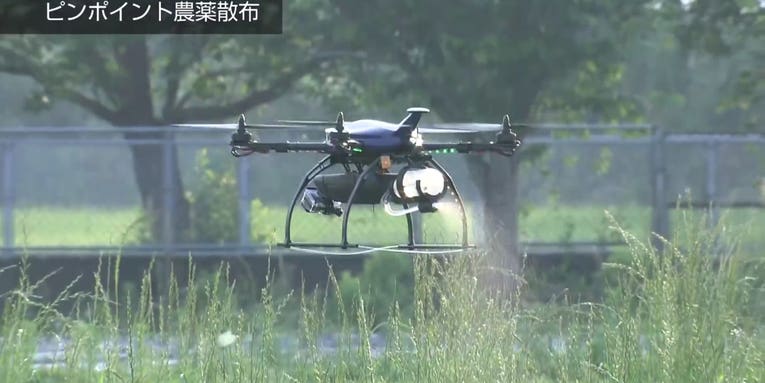 This Drone Sprays Pesticides Around Crops