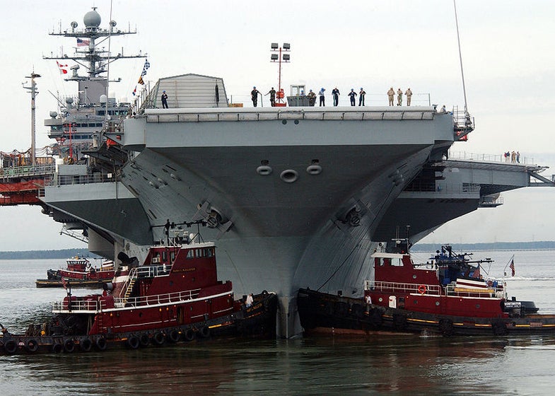The USS George Washington is one of the country's nuclear-powered aircraft carriers.