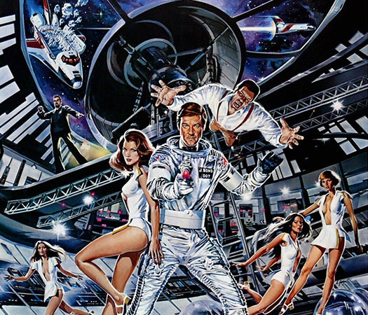 <strong>Real-world threat: The space race</strong> <strong>Bond version: Evil space station</strong> Come 1979, Cold War-era nuclear threats that Fleming consistently leaned on in his novels began losing their appeal in movie theaters. Bond franchise producers also had to compete with rich sci-fi fantasies, including a newcomer called Star Wars. Producers met in the middle with <em>Moonraker</em> by taking Fleming's original, England-based story into orbit -- and absurdity. To get there, a neo-Nazi villain named Hugo Drax steals a space shuttle* and even commandeers one of NASA's goals for its nascent program: build an <a href="https://www.popsci.com/technology/article/2010-03/space-station-appears-ghostly-blue-radar/">orbiting space station</a>. But instead of conducting a decades-long microgravity research program, Drax's orbiting lair is armed with a missile laden with toxins that kill humans but not animals. The idea: wipe Earth clean of humanity and repopulate it with Drax's amaster race.a Not to spoil the movie for you, but a squadron of lasergun-equipped marines help save the day. * Note: The first space shuttle mission launched three years <em>after</em> Moonraker the movie came out. The first space station piece, meanwhile, didn't go into orbit until 1998.