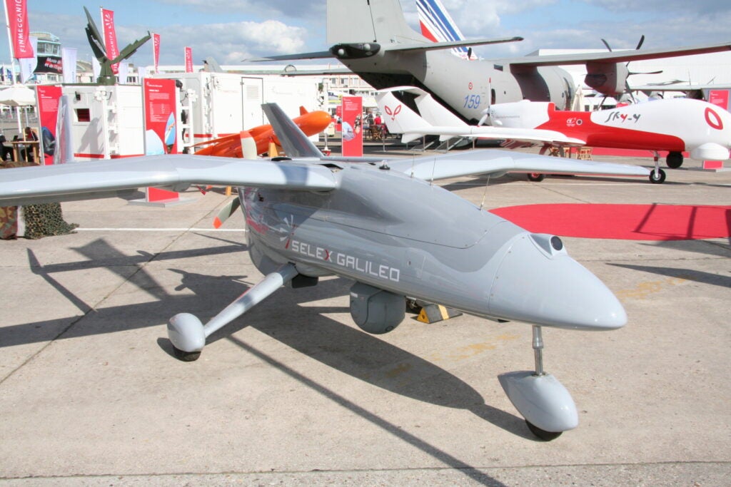 Falco drone on the ground on a military airport