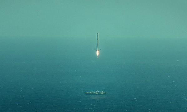 This is the <a href="https://www.popsci.com/video-shows-just-how-close-spacex-got-landing-its-rocket/">SpaceX rocket</a>, moments before it landed. Just after this picture was taken, the rocket <a href="https://www.popsci.com/watch-spacex-try-again-launch-and-land-its-rocket/">landed but toppled over</a>. With this rocket, the company tried to take a step toward making reusable rockets a reality. Maybe next time, SpaceX!