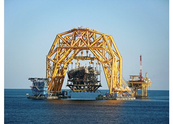 Salvaging a downed oil platform takes months, as a team of divers cuts apart the rig and a derrick hauls each piece to the surface. The VB10000 can remove an entire rig in a few hours, for a quarter of the price. Last fall, <a href="http://www.vbar.com/">Versabar</a>'s $100-million monster completed its first lift off the coast of Louisiana. Divers connected hooks to the platform trusses, cut the platform legs away, and four hoists picked the whole thing up. About as wide as a football field and as tall as a 25-story building, the VB10000 is desperately neededa€"U.S. regulators have identified 1,800 rigs that must be removed within 10 years. Read more about the Versabar and the company's founder, Jon Khachaturian, in <a href="https://www.popsci.com/tags/bown-2011/">our profile</a>. <strong>Jump to another Best of What's New category:</strong>