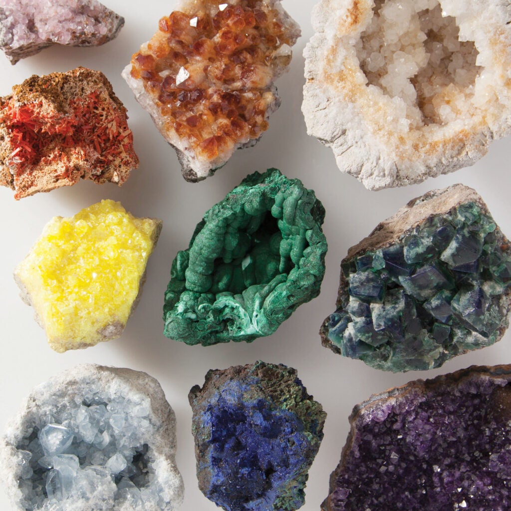Colorful rainbow geodes crystals