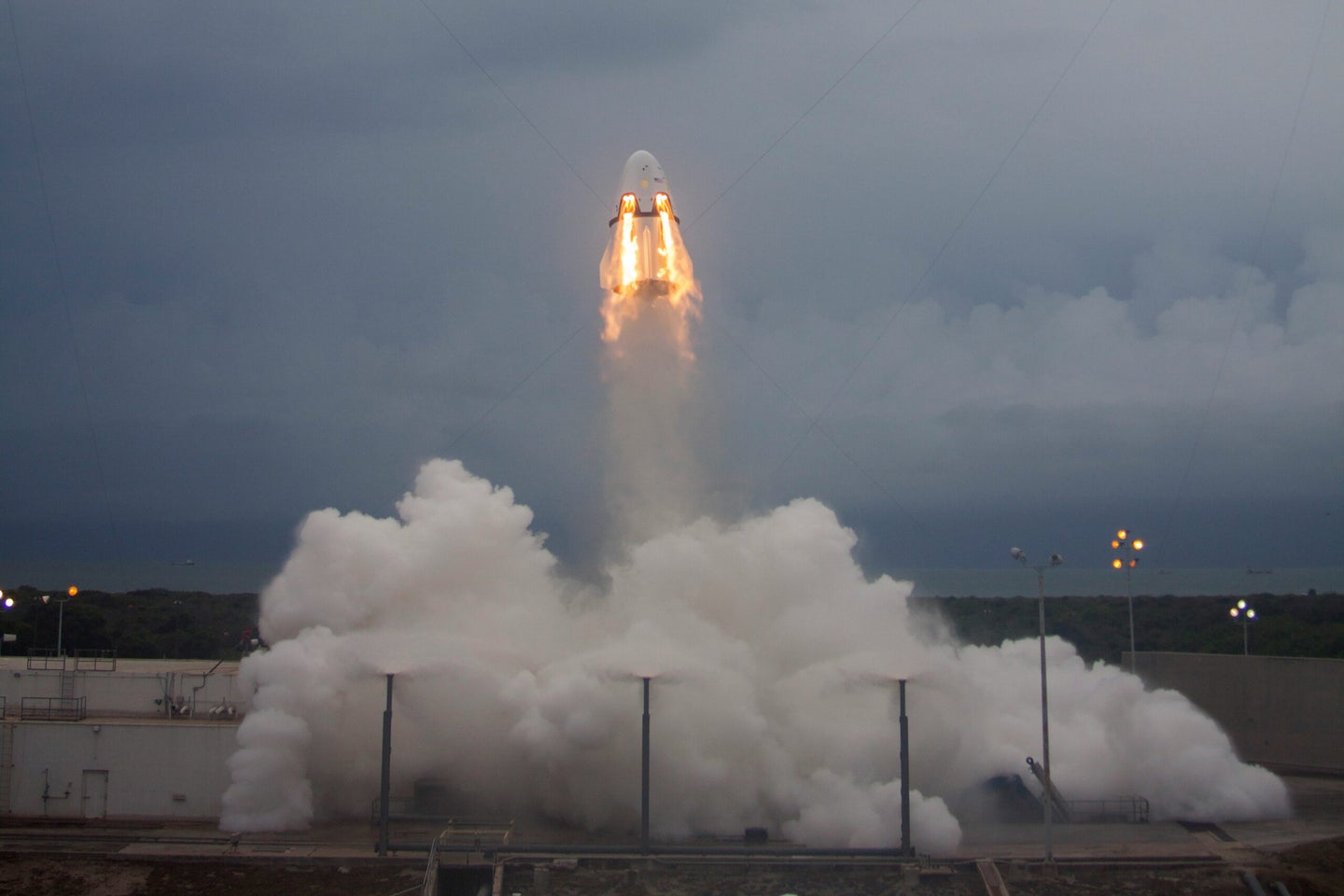 A May 2015 test of the Crew Dragon's launch abort system.