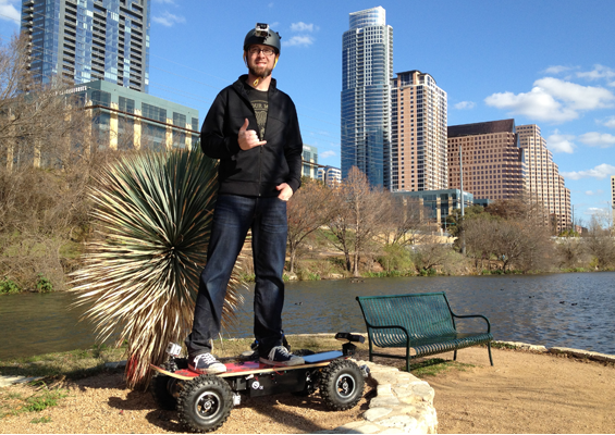 Video: A 32 MPH All-Terrain Electric Skateboard Steered With a Kinect