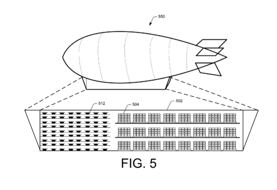 talentfulde Admin kedelig Amazon patents warehouse blimps with packages delivered by drone