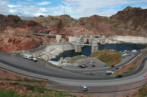 Lake Mead, behind the Hoover Dam
