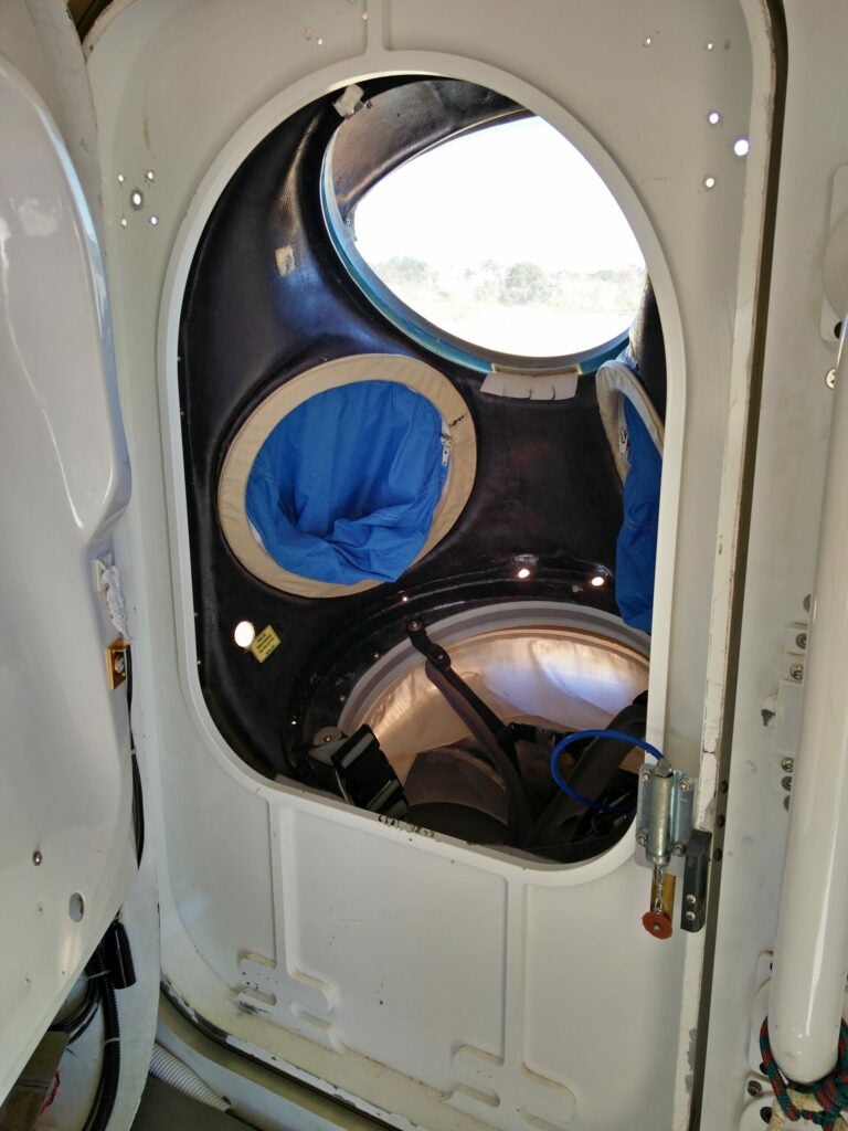 Astronauts who need to leave the vehicle can use this handy port to slip into a suit. An airlock closes behind the suit so that air and heat aren't lost from the vehicle.