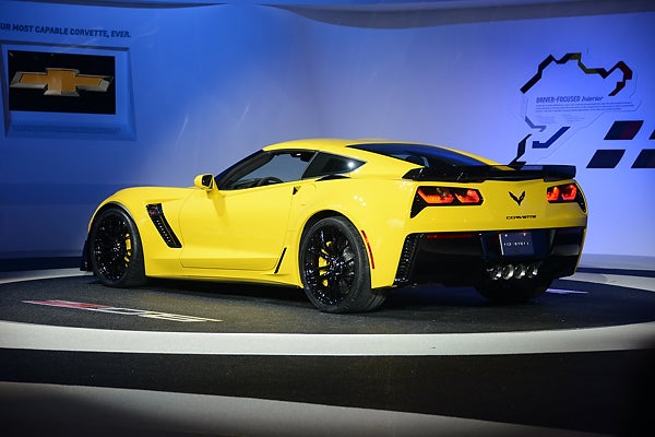 The specs speak for themselves: 6.2L supercharged V-8 engine, an estimated 625 horsepower and 635 lb-ft of torque, optional eight-speed automatic, and a prediction of low 3-second 0-60mph times. The new Z06 builds upon the Stingray and ups the ante on everything. Mean, fast, loud and totally awesome. Goes on sale this fall.