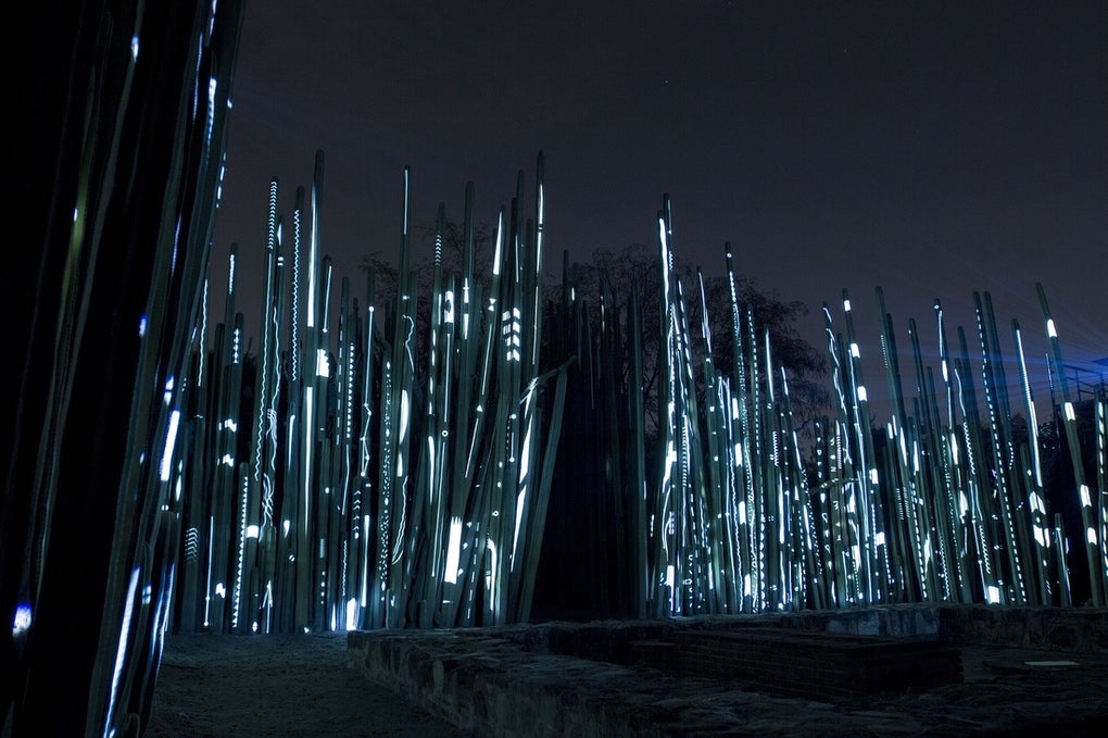 Big cities get all the futuristic design love, but in Oaxaca, Mexico, a design team projects a lightshow on to a cactus garden, making what you see here.