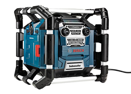 Built to withstand construction sites, this radio's aluminum cage lets it keep playing, even after a 30-foot drop, while a watertight port keeps your MP3 player safe. Plus, its five speakers deliver 360 degrees of sound. <strong>$200</strong>; <a href="http://boschtools.com">boschtools.com</a>