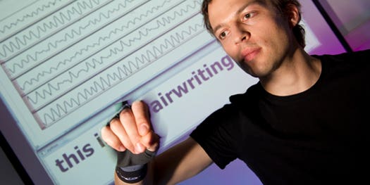 This Wristband Recognizes When You Write In The Air With Your Finger