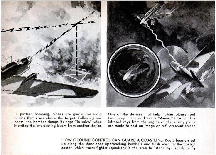 The American and British governments kept the research under wraps for years. But once World War 2, they found themselves needing the technology — radar, short for "radio detection and ranging" — to protect their soldiers. In this article, PopSci reported on how the British used radar, which they called a "radio locator," to determine when enemy planes were coming overhead and to help allied planes navigate at night. What now is used for tasks such air traffic control started off as a tool to save lives. Read the full story in  How Warplanes Fight at Night.