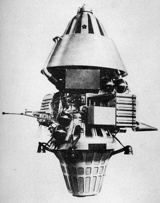 Adding another superlative to the Soviet program, <em>Luna 10</em> became the first man-made craft to complete an orbit of the moon. And also the first to serenade Earth from 250,000 miles away when it beamed a tinny version of the "Internationale" via radio, played on a set of oscillators tuned to reproduce the Socialist anthem, live to the 23rd Communist Party Congress. After 460 orbits, radio transmission was lost before an eventual crash landing, location unknown. <em>Luna 11</em>, <em>12</em> and <em>14</em> performed similar missions.