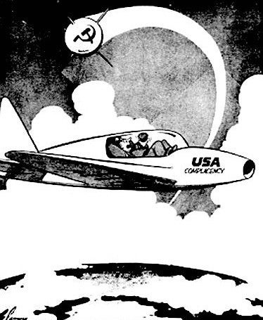 Space race cartoon.