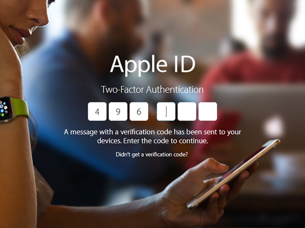 Apple's Two-factor authentication screen on the web.