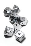 A standard set of seven polyhedral dice used in RPGs.