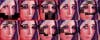 Patterns designed to confuse face-recognition algorithms laid over faces