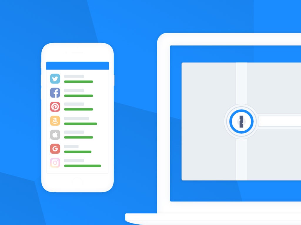 A graphic from 1Password, showing how a password manager works.