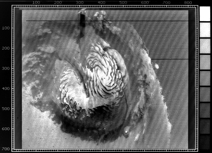 Mars' north polar cap as seen from Mariner 9.