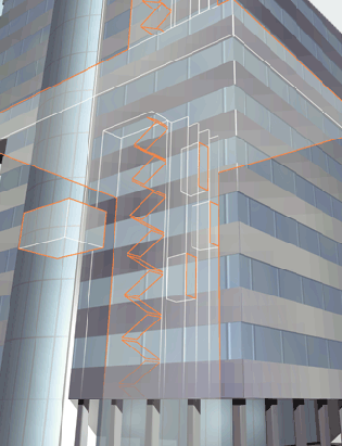 3D model of a modern high-rise building