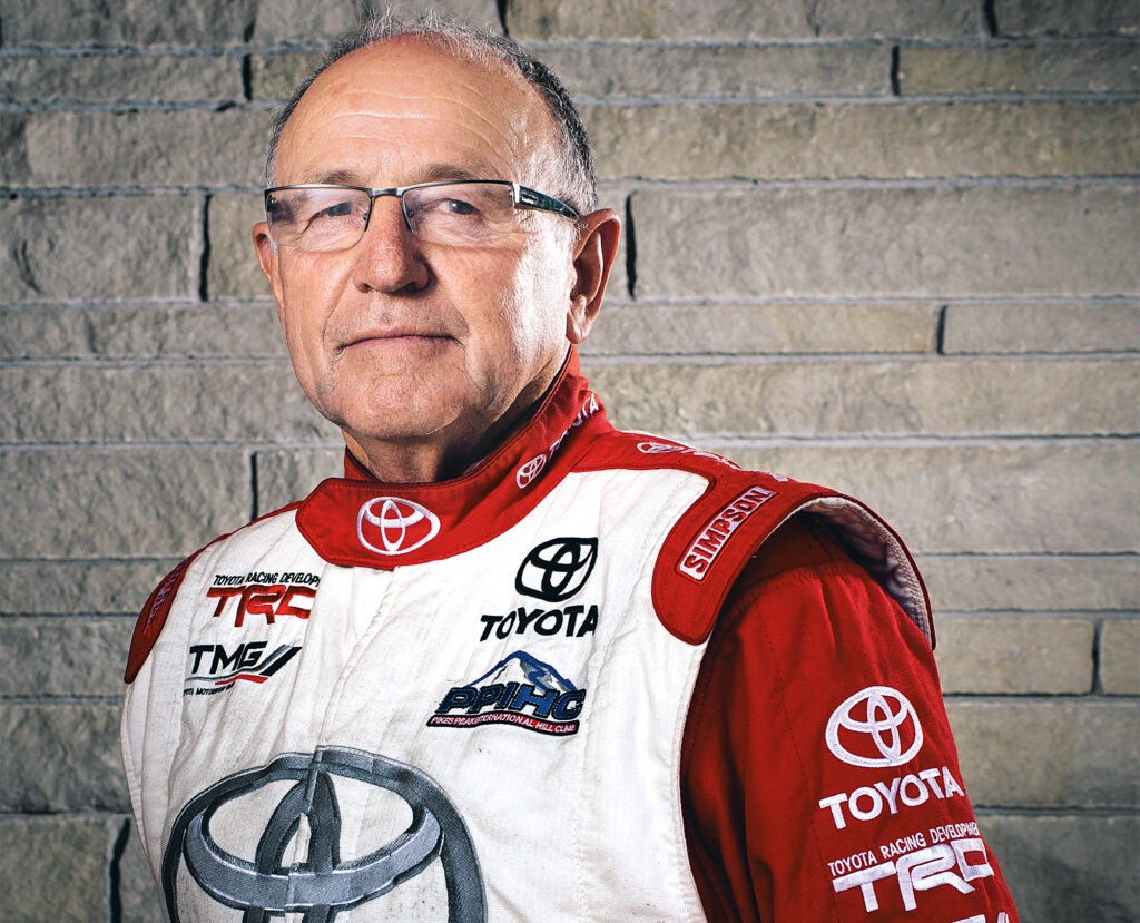 Race veteran Rod Millen piloted Toyota's EV. "Right foot on the go pedal, left foot on the brake, no shifting, and no lag in power and torque. You can focus more on what you're doing," he says. "On the other hand, the whole car weighs a lot more than a gas car would."