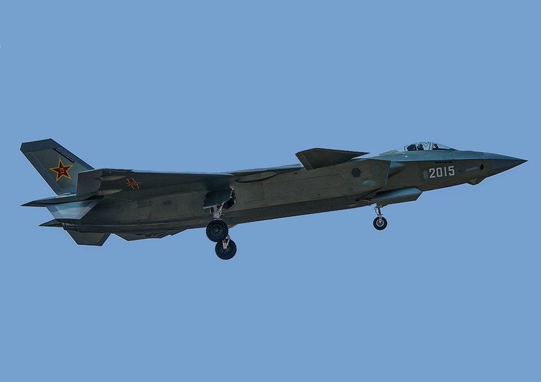 China J-20 Stealth Fighter 2015 aircraft in flight