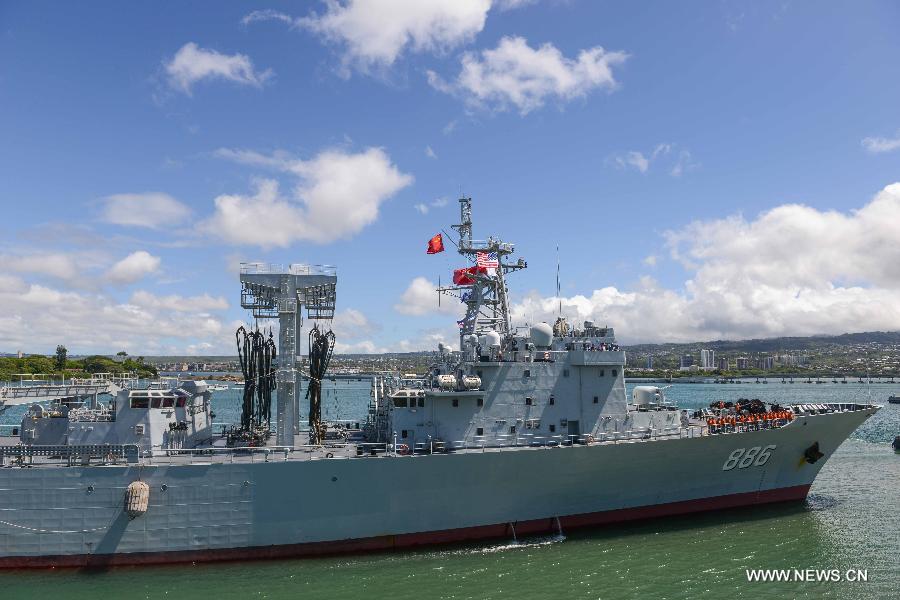 The Qiandaohu naval replenishment and refueling ship accompanied the PLAN taskforce to RIMPAC. She will have her work cut out for her to refuel the PLAN during their three month voyage.