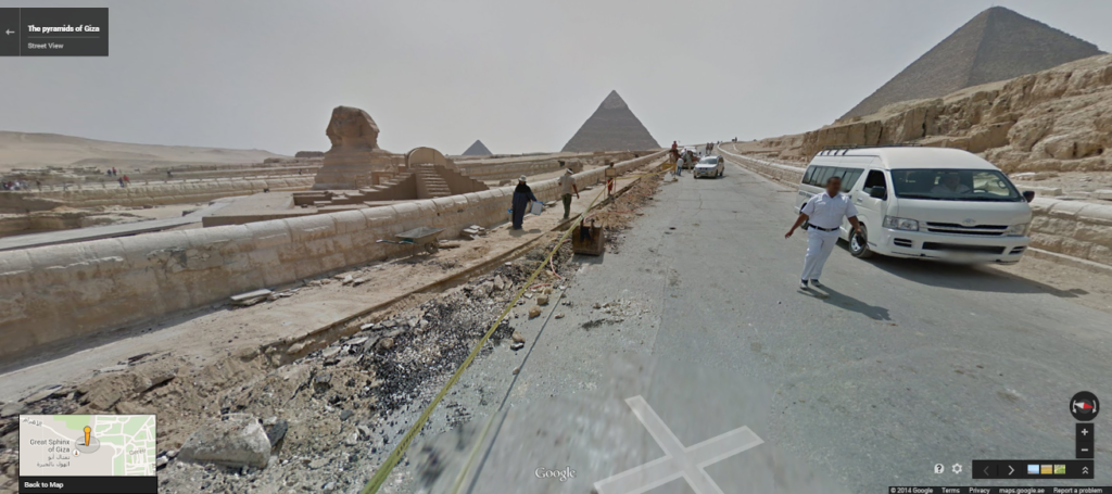 On the road to the Great Pyramids and Sphinx.