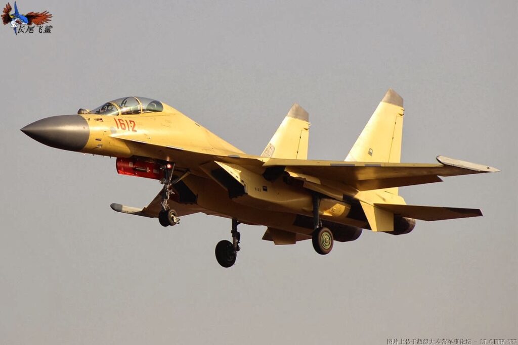 The J-16 strike fighter is based off of the Su-30MKK Flanker. Having a two person crew allows for a dedicated weapons sensor officer, seated in the cockpit's rear, to focus on finding targets, managing electronic warfare and controlling precision guided munitions.