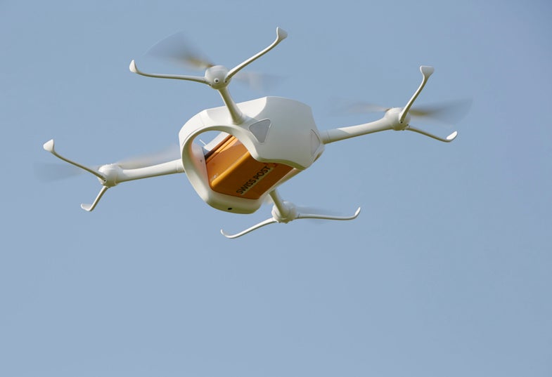Drohnenflugtest der Post. (Yoshiko Kusano)